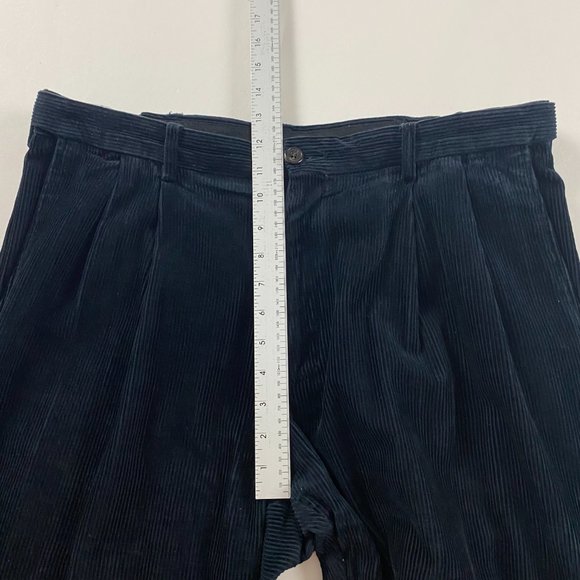 Vintage Y2K Haggar Wide Wale Blue Pleated Corduroy Pants Men's 36 x 30 Skater - Picture 10 of 13